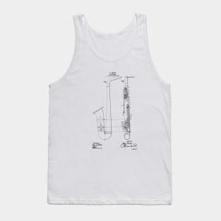 Saxophone Vintage Patent Hand Drawing Tank Top